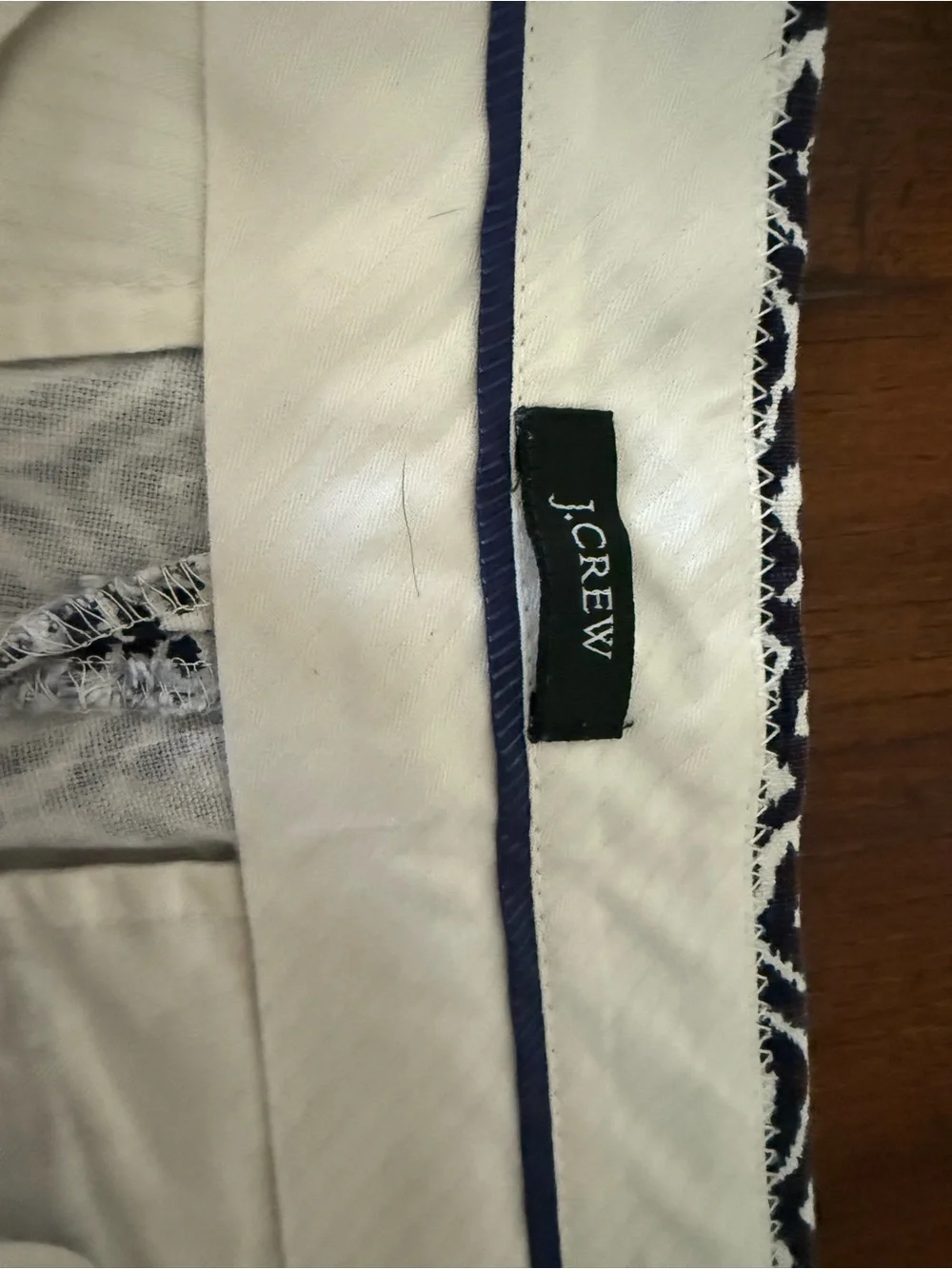 J. Crew Navy & White Geometric Pattern Skort